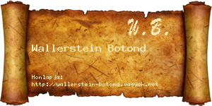 Wallerstein Botond névjegykártya